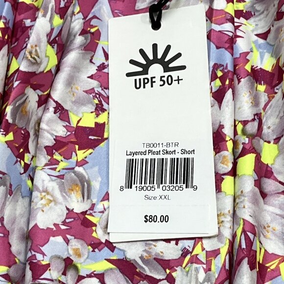 Jofit Apparel Skort Womens XXL Purple Floral Tiered Mini Tennis Athletic‎ UPF 50 - Picture 4 of 9